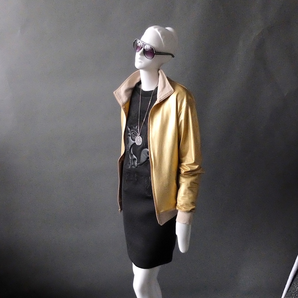 Japanese MonoSpace Black Neoprene Cartoon Dress S